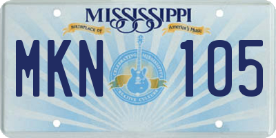MS license plate MKN105