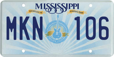MS license plate MKN106