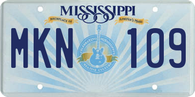 MS license plate MKN109