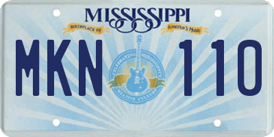 MS license plate MKN110