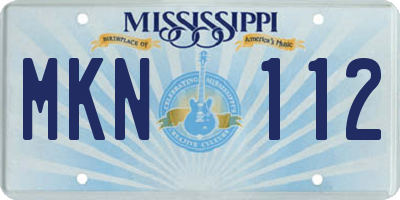 MS license plate MKN112