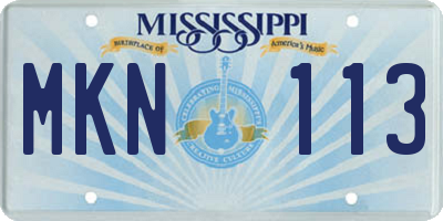 MS license plate MKN113
