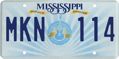 MS license plate MKN114