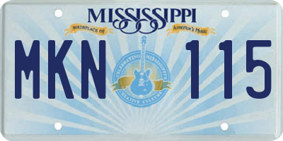 MS license plate MKN115