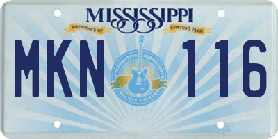 MS license plate MKN116
