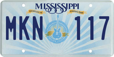 MS license plate MKN117