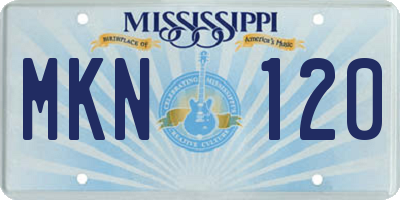 MS license plate MKN120