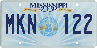 MS license plate MKN122