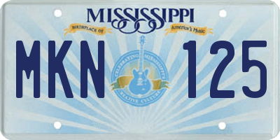 MS license plate MKN125