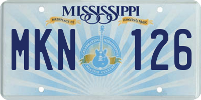 MS license plate MKN126
