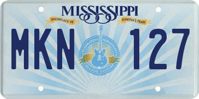 MS license plate MKN127