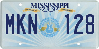 MS license plate MKN128