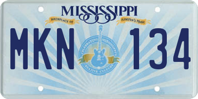 MS license plate MKN134