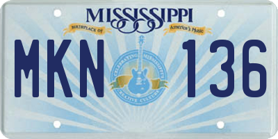 MS license plate MKN136