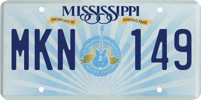 MS license plate MKN149