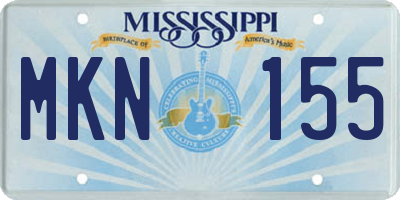 MS license plate MKN155