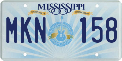 MS license plate MKN158