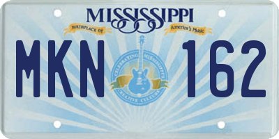 MS license plate MKN162