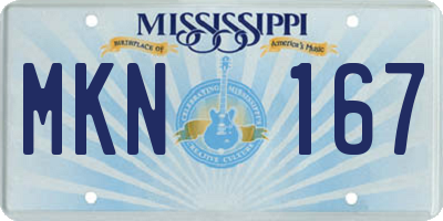 MS license plate MKN167