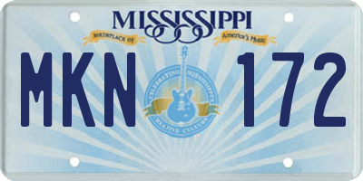 MS license plate MKN172