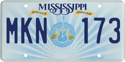 MS license plate MKN173