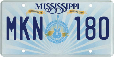 MS license plate MKN180