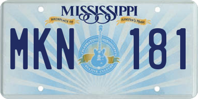 MS license plate MKN181