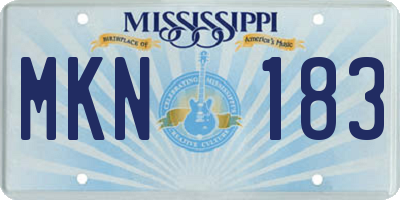 MS license plate MKN183