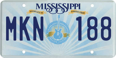 MS license plate MKN188