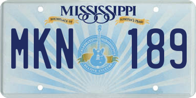 MS license plate MKN189