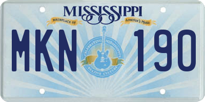 MS license plate MKN190