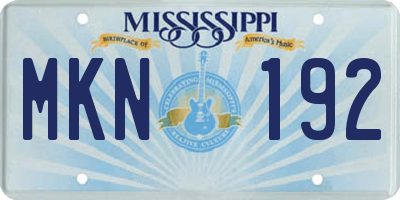 MS license plate MKN192