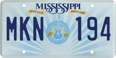 MS license plate MKN194