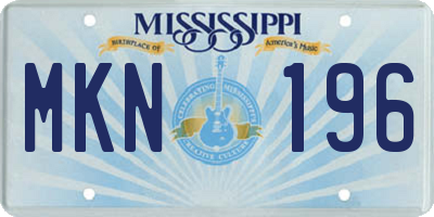 MS license plate MKN196