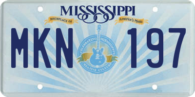 MS license plate MKN197