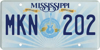 MS license plate MKN202