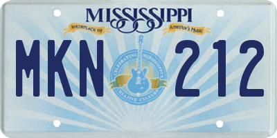 MS license plate MKN212