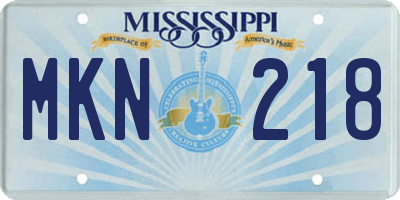 MS license plate MKN218
