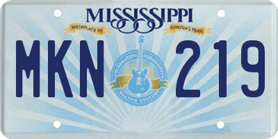 MS license plate MKN219