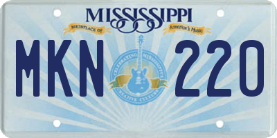 MS license plate MKN220