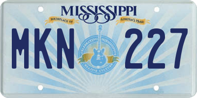 MS license plate MKN227