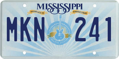 MS license plate MKN241