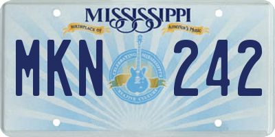 MS license plate MKN242