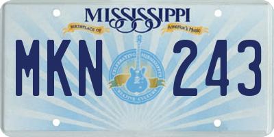 MS license plate MKN243