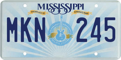 MS license plate MKN245
