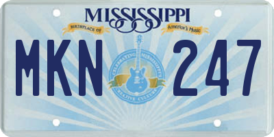 MS license plate MKN247