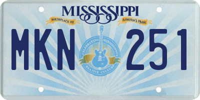 MS license plate MKN251
