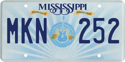 MS license plate MKN252