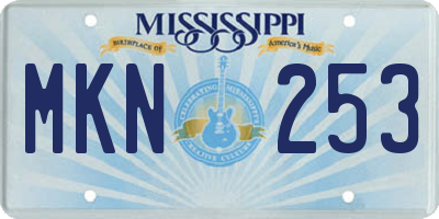 MS license plate MKN253