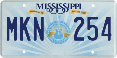 MS license plate MKN254